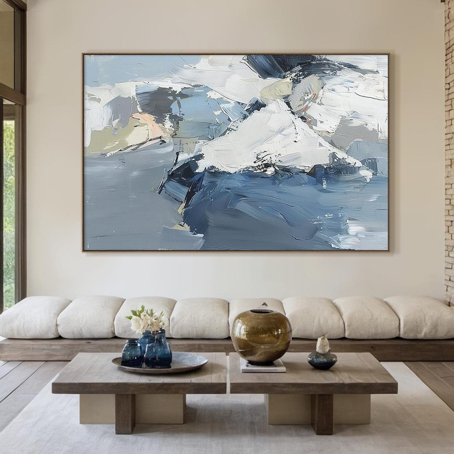 Broken Lines in Cool Blue